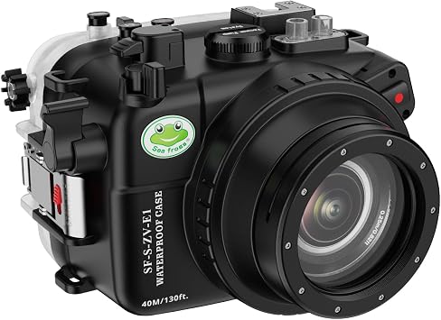 Sea frogs Camera Housing Compatible with Sony ZV-E1,FE 28-70 f/3.5-5.6 OSS | Waterproof IPX8 Rated, 40m/132ft Depth Protection Underwater Camera Case, Ideal for Diving, Surfing