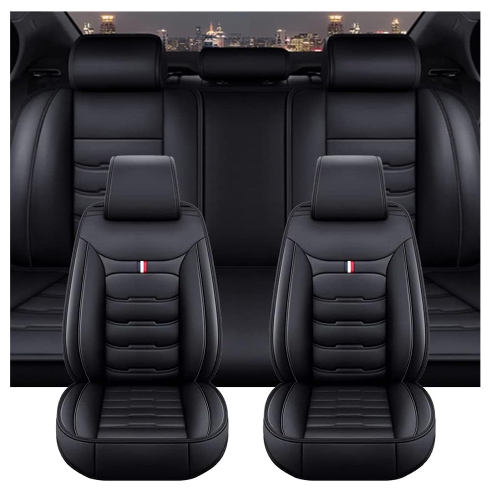 Fundas Asientos Coche, para Opel Zafira C Tourer (P12) 2011-2025 Protector Asiento Coche Cuero, Suave Transpirable Impermeable, Cobertura Total Duraderas,C