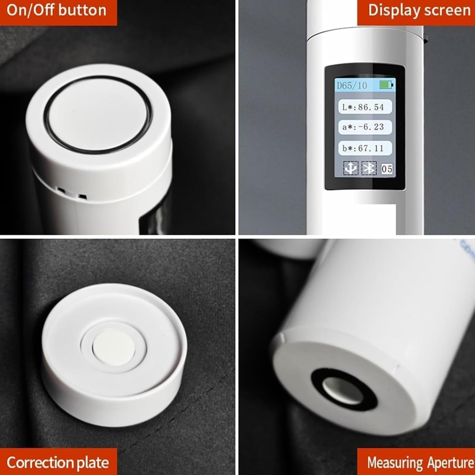 GZPKJ Colorimetro Digitale Preciso, Spettrofotometro Portatile Portatile, Visualizzazione Efficiente dei Dati, con Schermo di Visualizzazione, Apertura di Prova da 8 Mm,per Calibrazione del Monitor