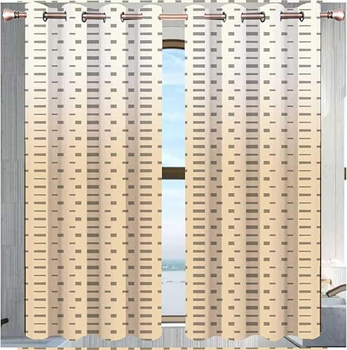 Cortinas de color crema para Sala Elegantes Modernas, cortinas geométricas a cuadros para puerta, ventana grande, 55 pulgadas de ancho por 55