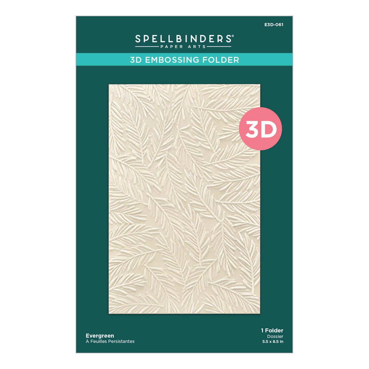 SpellbindersEvergreen 3D Embossing Folder from The Sealed for Christmas Collection