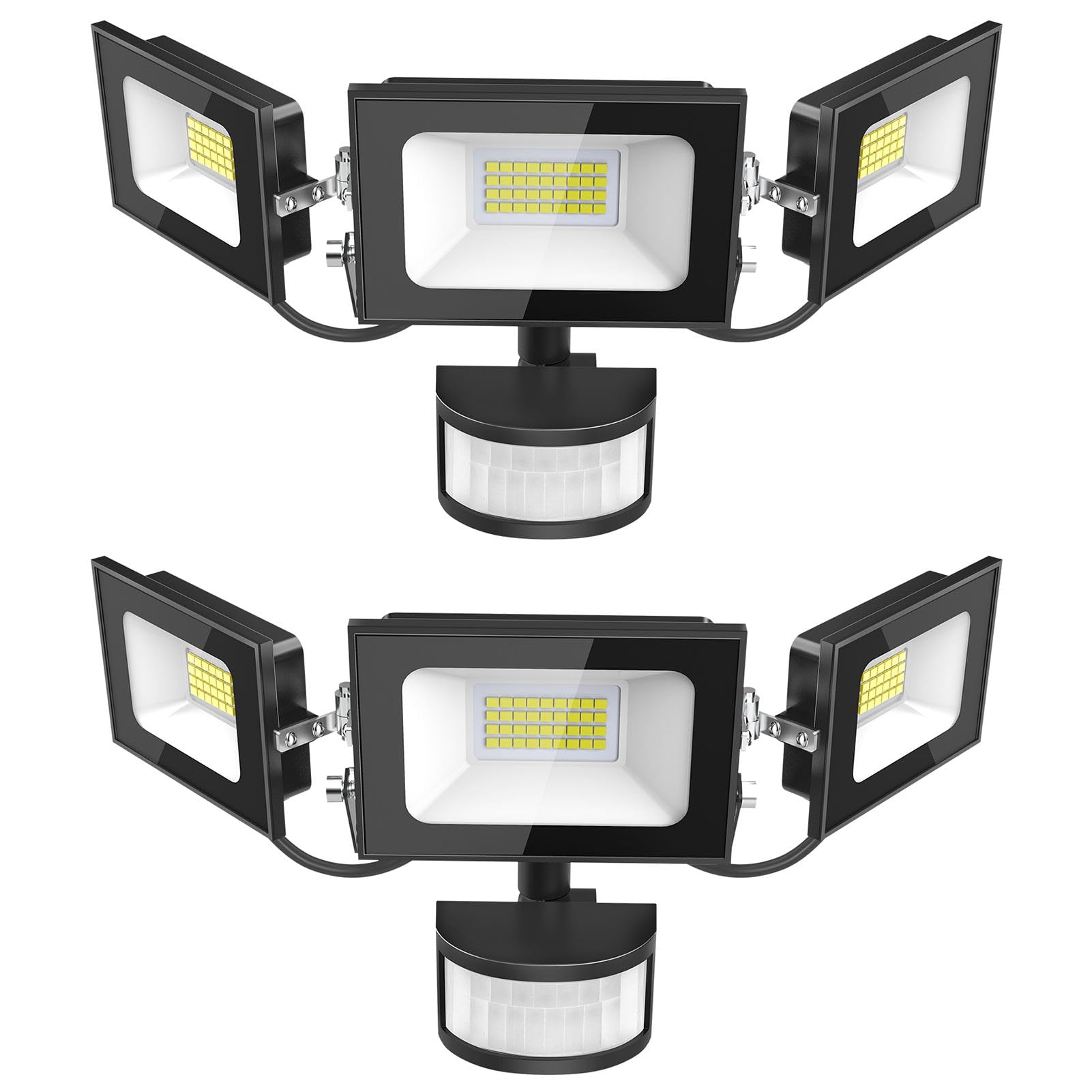 Bellanny Security Lights Outdoor Motion Sensor - 100W 10000LM Super Bright Led Flood Lights, IP65 Waterproof PIR Floodlights Outdoor Lights for Courtyard Porch Garden Garage, 2 Pack