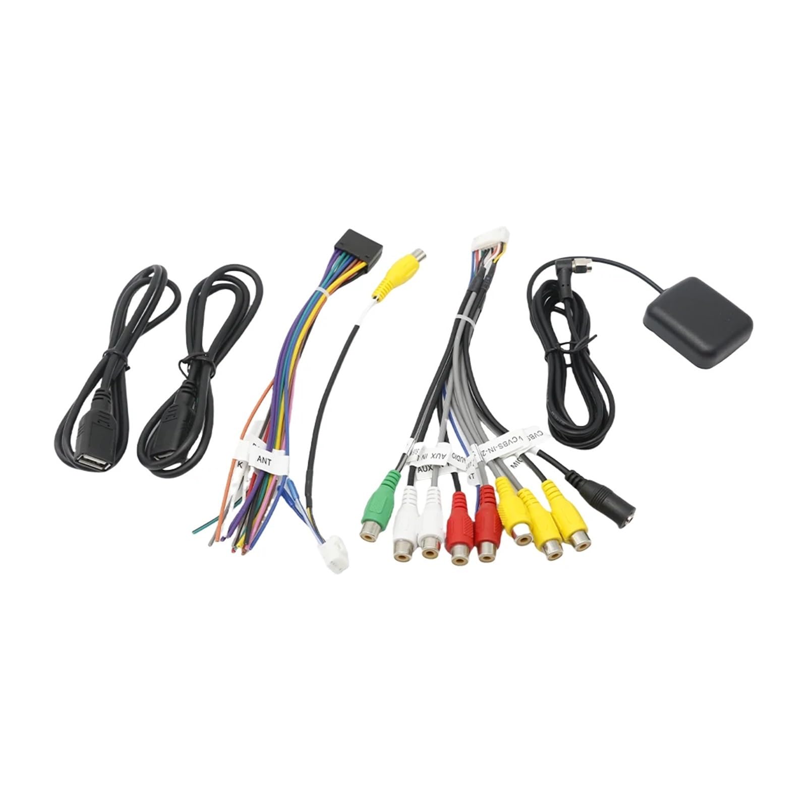 Set di cablaggi a 16 pin compatibile con il sistema Android universale for auto Adattatore USB Antenna GPS Microfono Video CVBS Audio Aux RCA Cavo Wifi