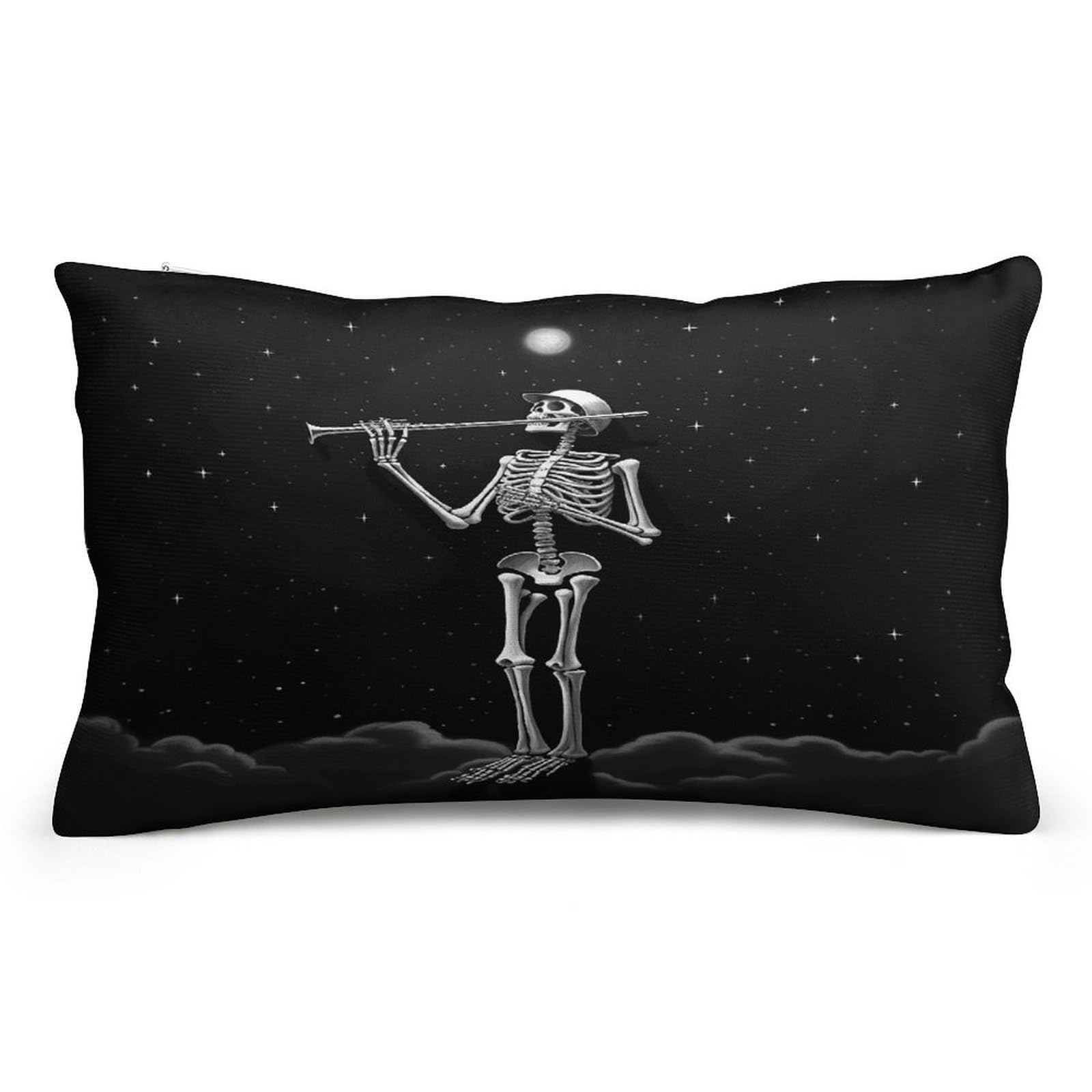 Wsoihfec Style Skeleton In The Night Throw Pillow Covers Decorative, Pillow Cases Soft Plush, Modern Farmhouse Boho Cushion Cover For Bed Couch Sofa Living Room Spring Decor8 X12