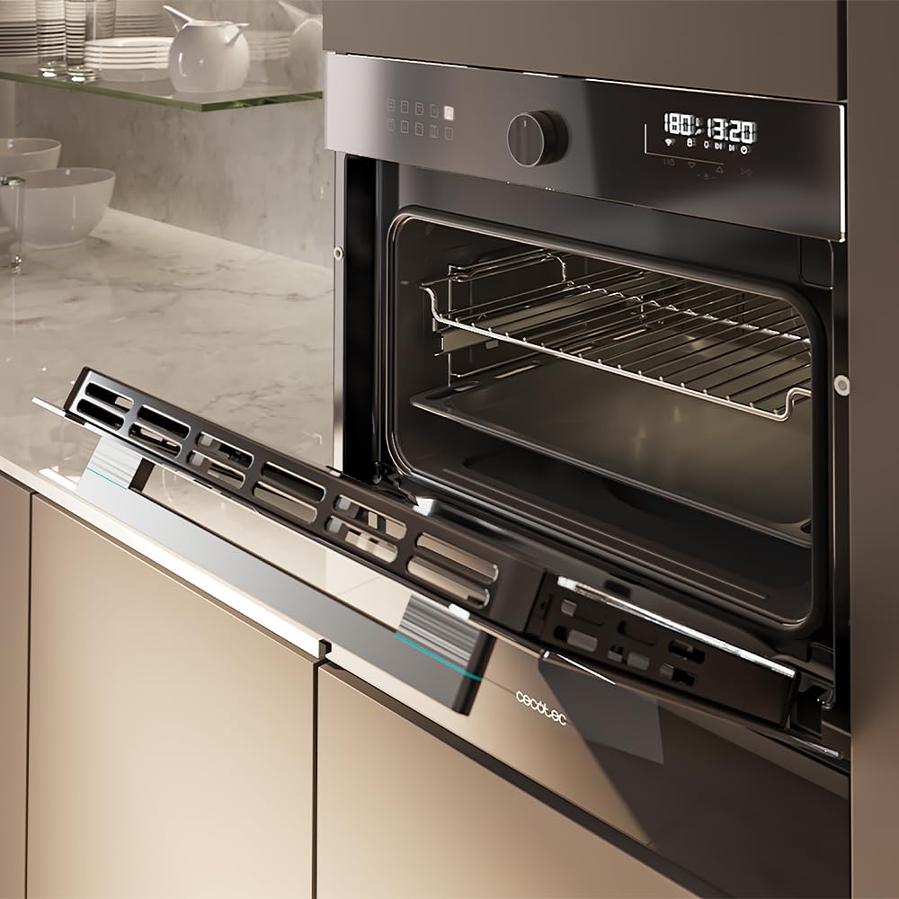Cecotec Forno da ncasso Multifunzione 53L - Friggitrice ad Aria - Bolero Hexa AF314500 Glass Black A. 2900W, 11 Funzioni, Airfryer Master, Pizza Master, Basso Consumo, Facile Pulizia