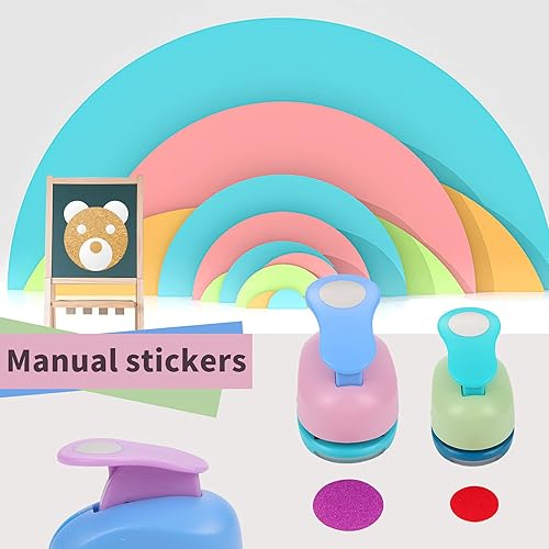 Miniatura 5 de TECH-P Juego de 3 perforadores circulares – Punzones redondos de 5/8 pulgadas, 1 pulgada y 1.5 pulgadas – Punches de EVA – Cortador de papel de