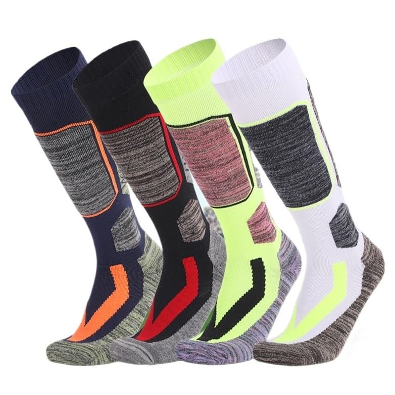 JSEIAJB Ski Socks, Outdoor Sports, Thickened Mountaineering Socks, Towel Bottom, Long Tube(Small)