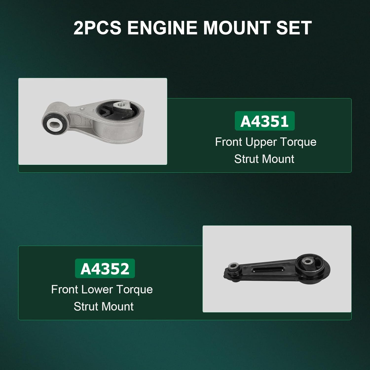 SCITOO Front Lower and Upper Engine Torque Strut Mount for Nissan Rogue 2008-2015,for Nissan Sentra 2007-2012, A4351 A4352