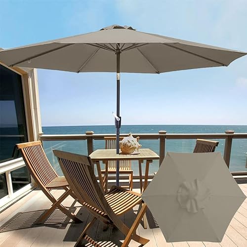 Miniatura 3 de Toldo de repuesto para sombrilla de patio para 6 varillas  8 varillas de 6.5 pies9 pies10 pies, fundas de repuesto para sombrilla de mesa al aire