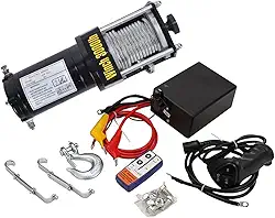 Guincho Elétrico 12V 1300kg - Motor 550W Cobre Puro, IP67 à Prova D'Água, Controle Remoto Sem Fio - Ideal para Off-Road, Agricultura e Barcos - Aventura, Trabalho e Resgate