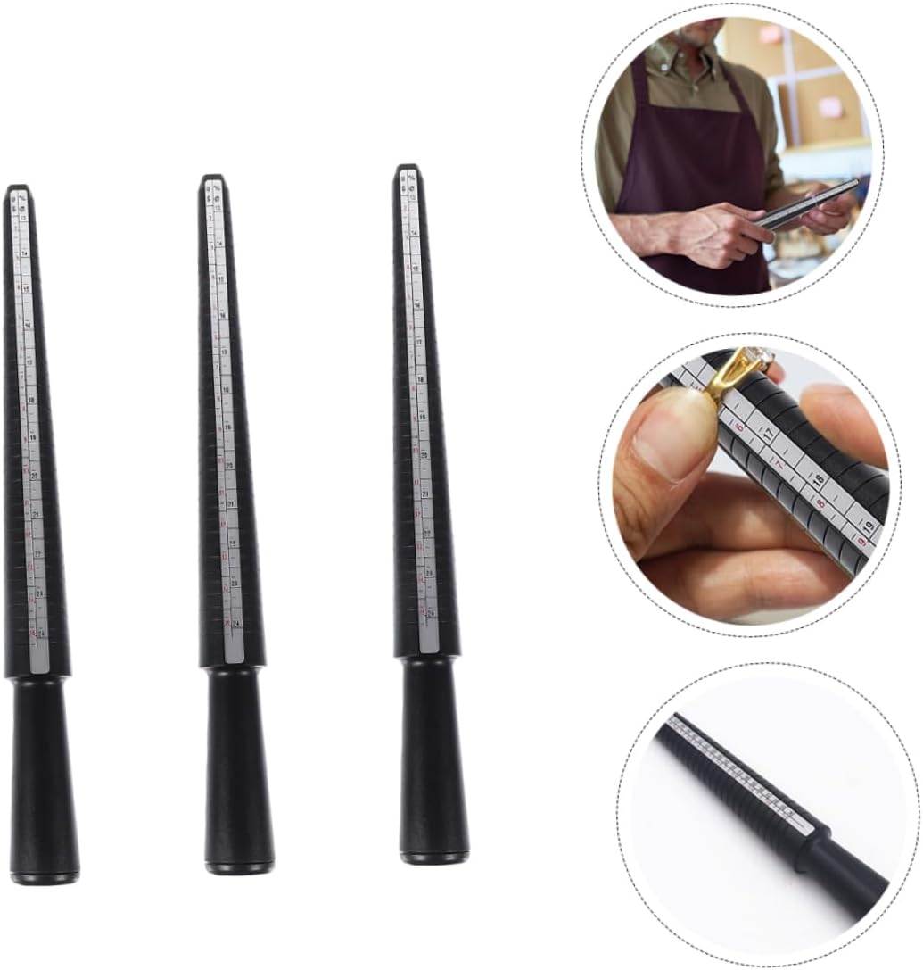 Holibanna 3Pcs Ring Measuring Tool Lightweight Plastic Ring Measuring Stick for Accurate Jewelry Sizing Durable and Portable Design for Easy Use and Carry