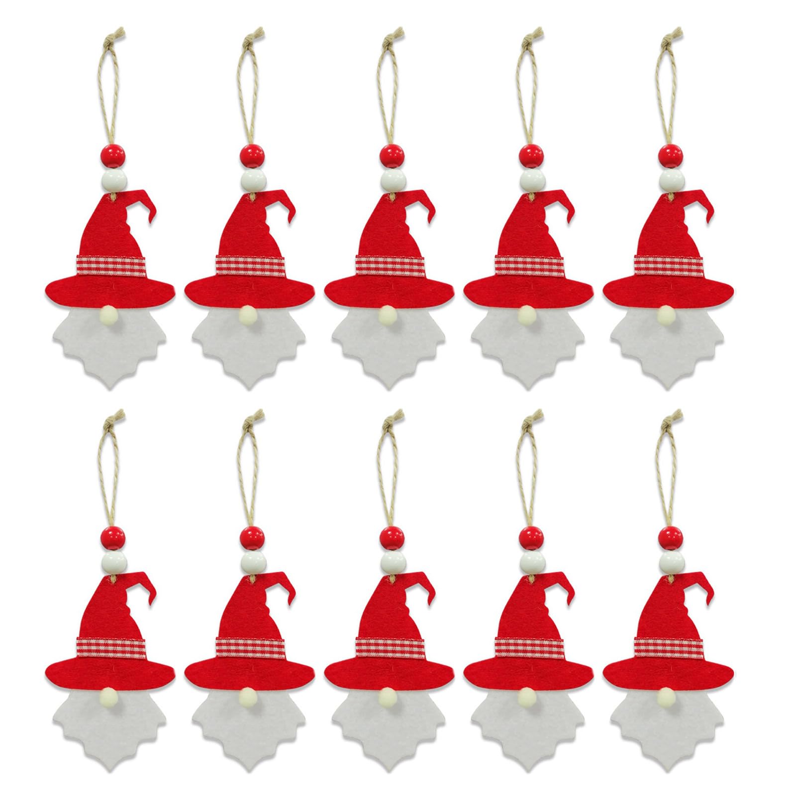 Buxuaaaa Multicolor 10Pcs Exquisite Christmas Santa Clause Hanging Decor Handwoven Father Pendant Decorations Beaded Festive Decorations