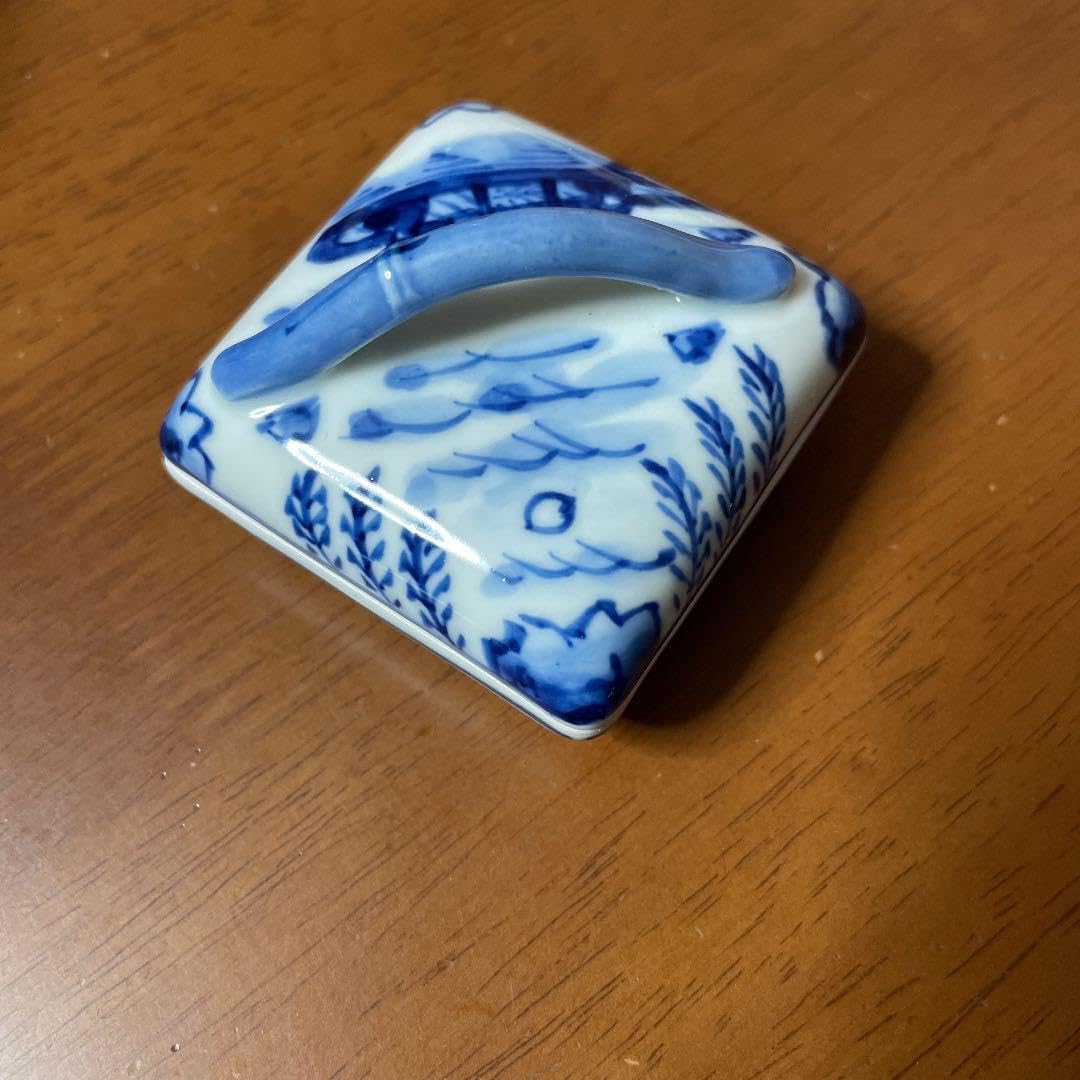 茶道具 青磁一葉香合 手塚祥堂