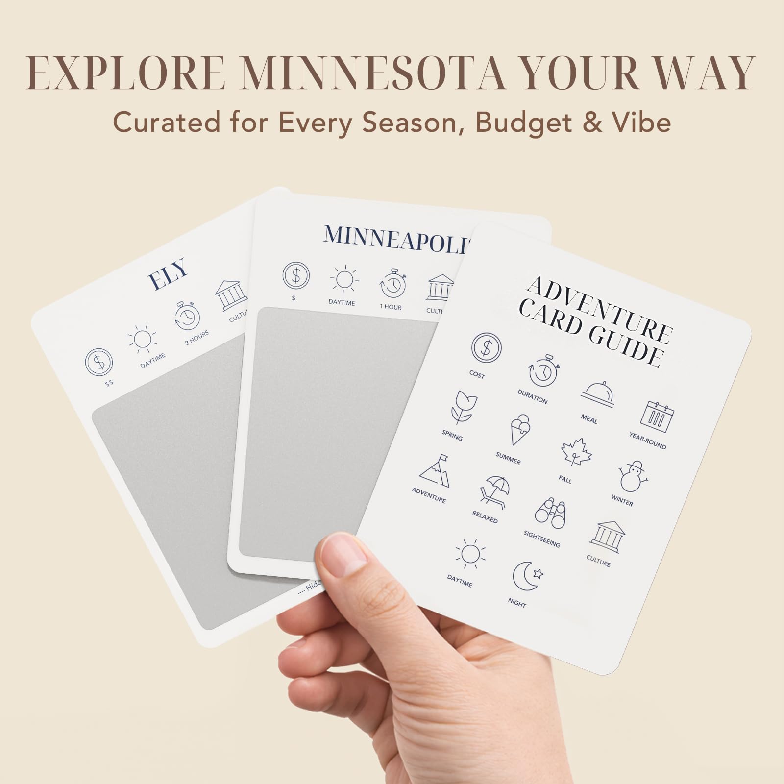 Minnesota Adventure Bucket List Cards, 50 carte da grattare per Stato | Gemme nascoste locali uniche, 2026 Schede elenco secchio fuori dal ritmo, Regali del Minnesota per coppie e famiglie