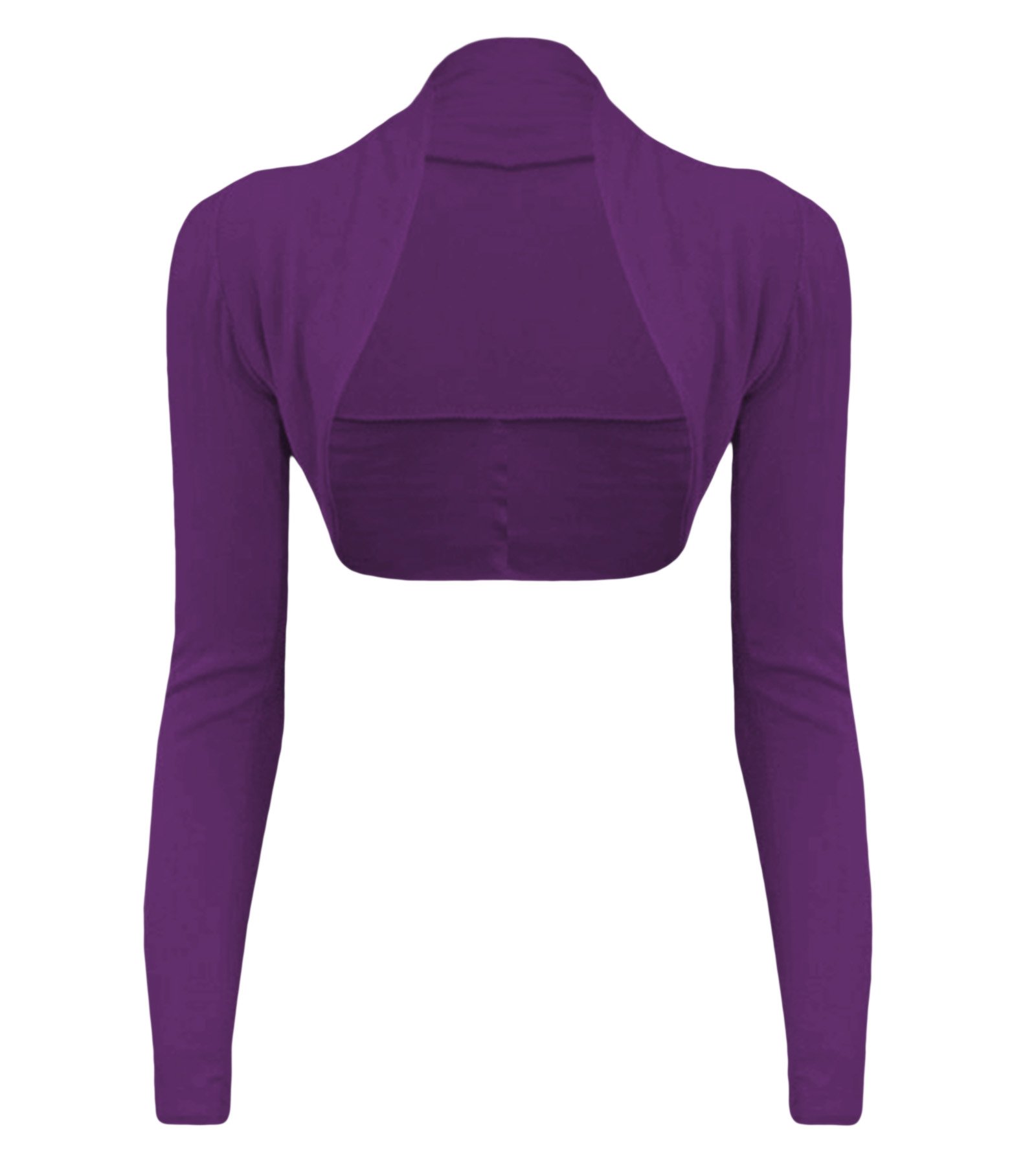 Cexi CoutureLadies Plain Long Sleeve Shrug Womens Bolero Cardigan TOP Purple ONE Size