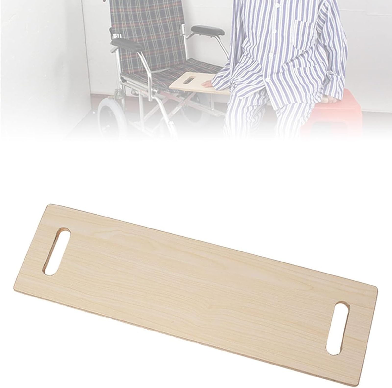 Transferbrett aus Holz, verschiebbares Transferbrett, unterstützt den Transfer vom Rollstuhl oder der Kommode ins Bett, die Toilette, das Auto, ältere Menschen, Mobilität, Behinderte, Hilfsmittel