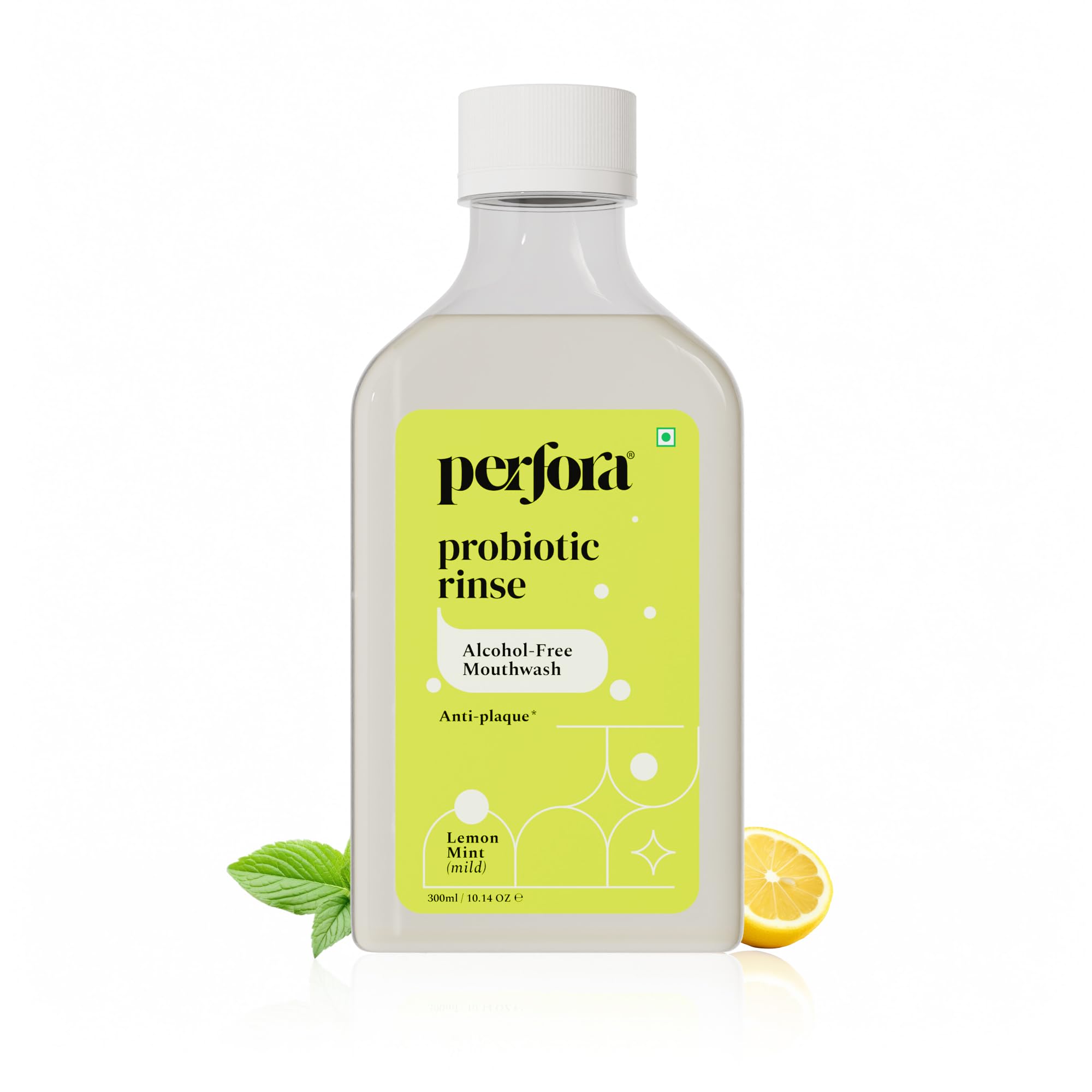 Perfora Lemon Mint Mouthwash - 300ml | Alcohol-Free Mouth Wash Liquid With Probiotics, Hyaluronic Acid, & Vitamin C | Freshens Breath & Removes Germs | No Artificial Flavor | Mouthwash For Oral Care-picture-13