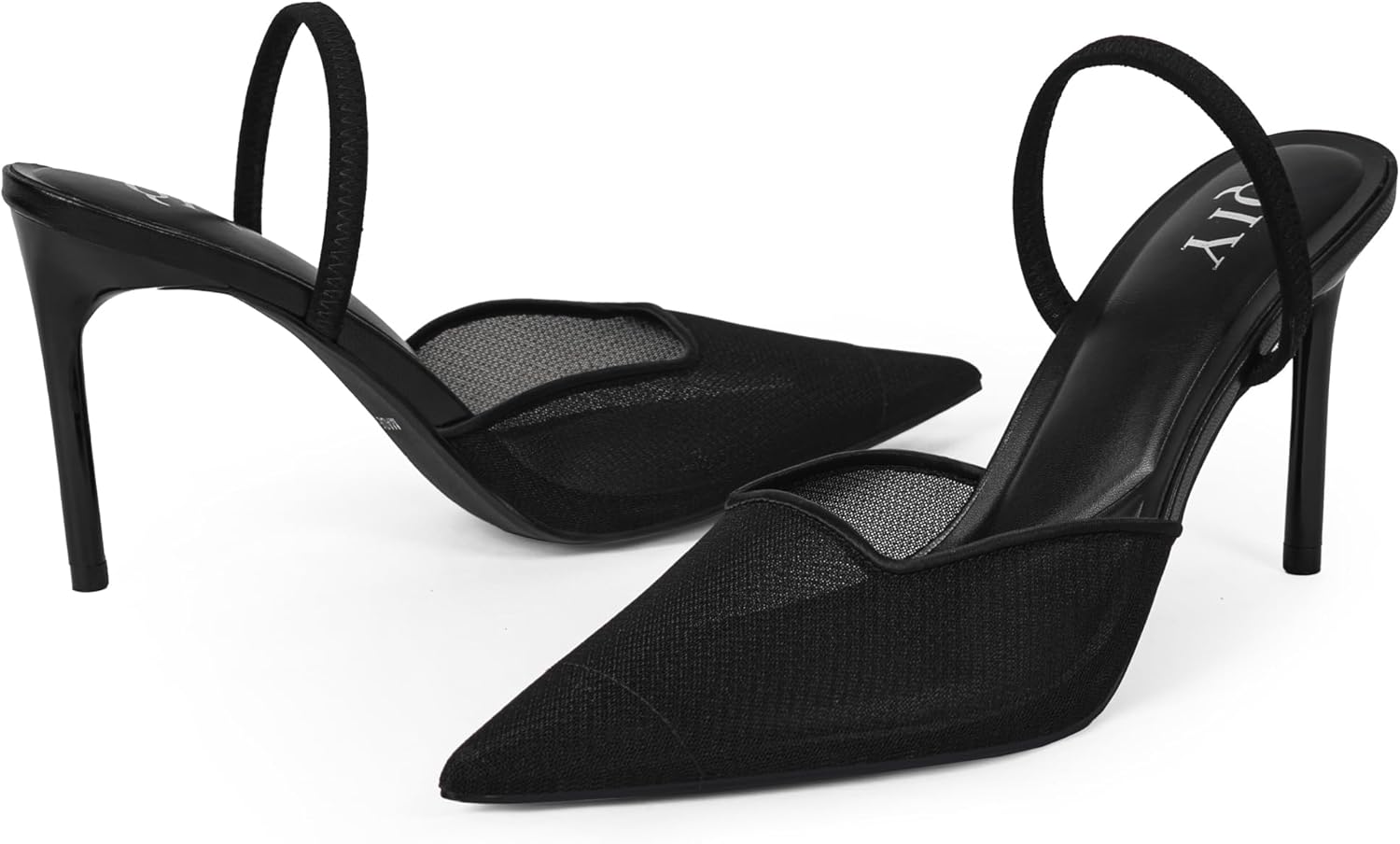 Mesh Heels for Women Pumps Closed Pointed Toe High Heels Stiletto Heeled Mules Sandals Dress Shoes - Image 6