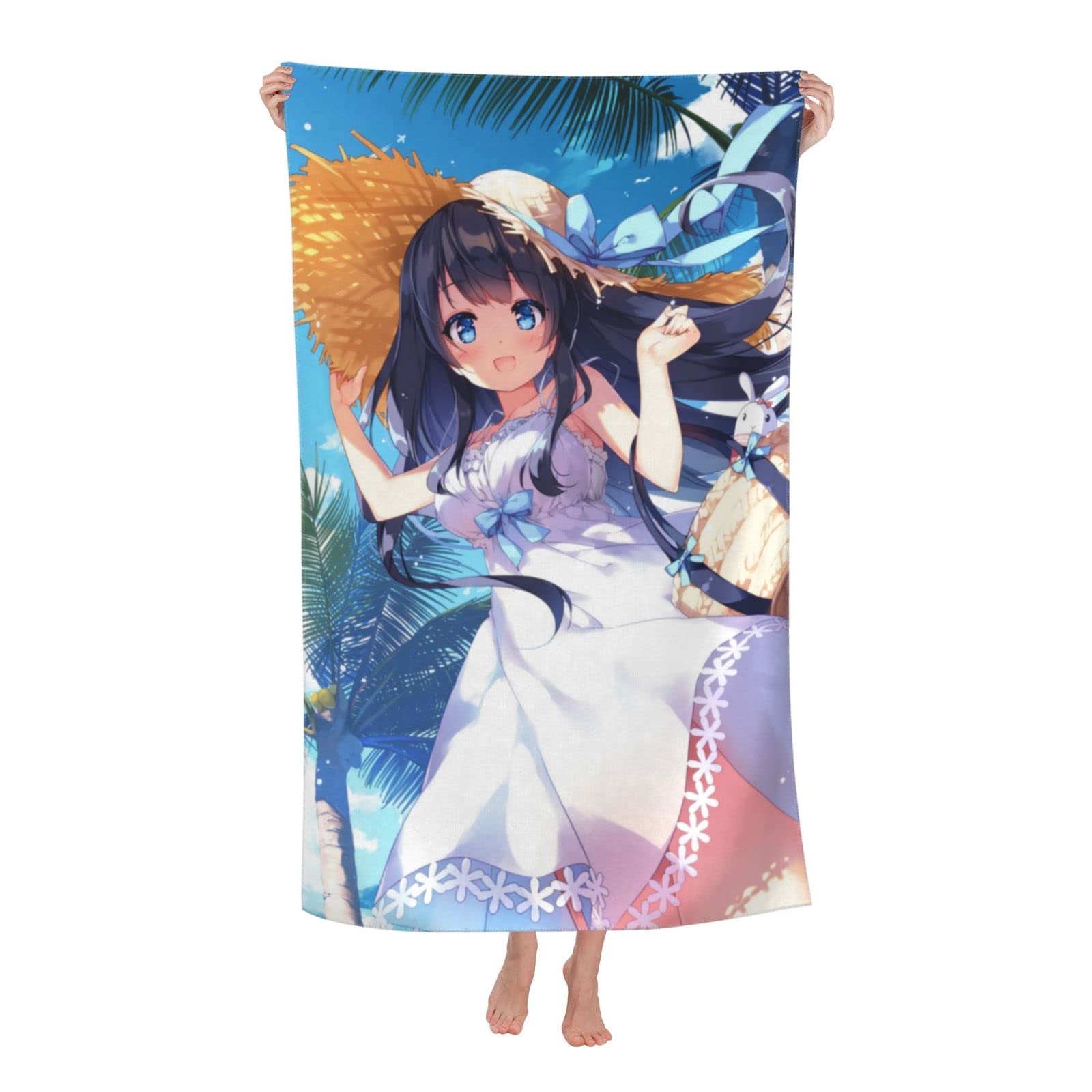 Amazon｜バスタオル サマー ドレス 女の子 イラスト アニメ タオル