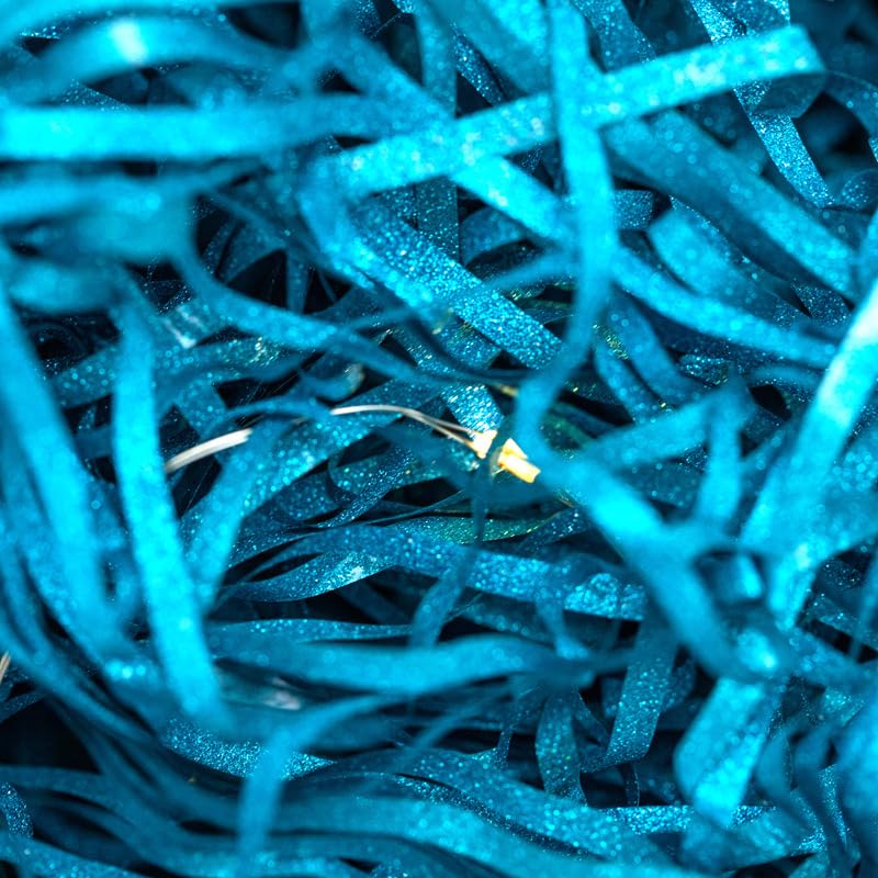 Papier de soie déchiqueté, papier coupé froissé à paillettes 80-1000g, remplissage cadeau amical(Blue,500g)