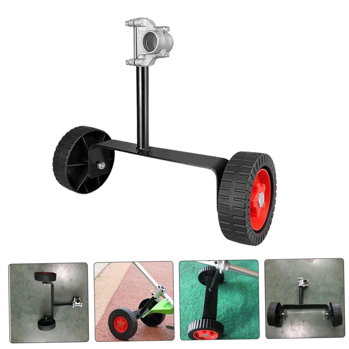 2piezas Recortadora De Hilo Ruedas Soporte Para Herramientas De Jardinería Ruedas Para Cortacésped Compatible Mochila y Montaje Lateral