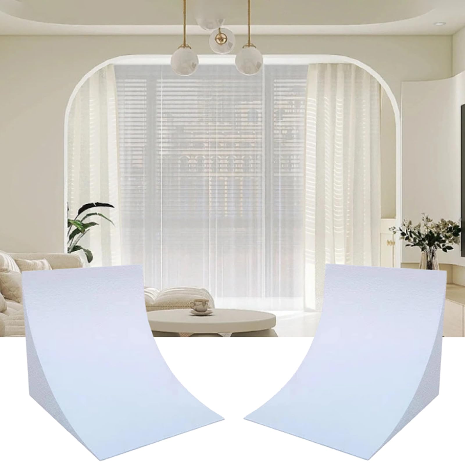 Mrvakdydi White Interior Paintable Arch Half Circle Kit, Foam Doorway Arch Kit Multiple Sizes Pack Of 2(33Cm)