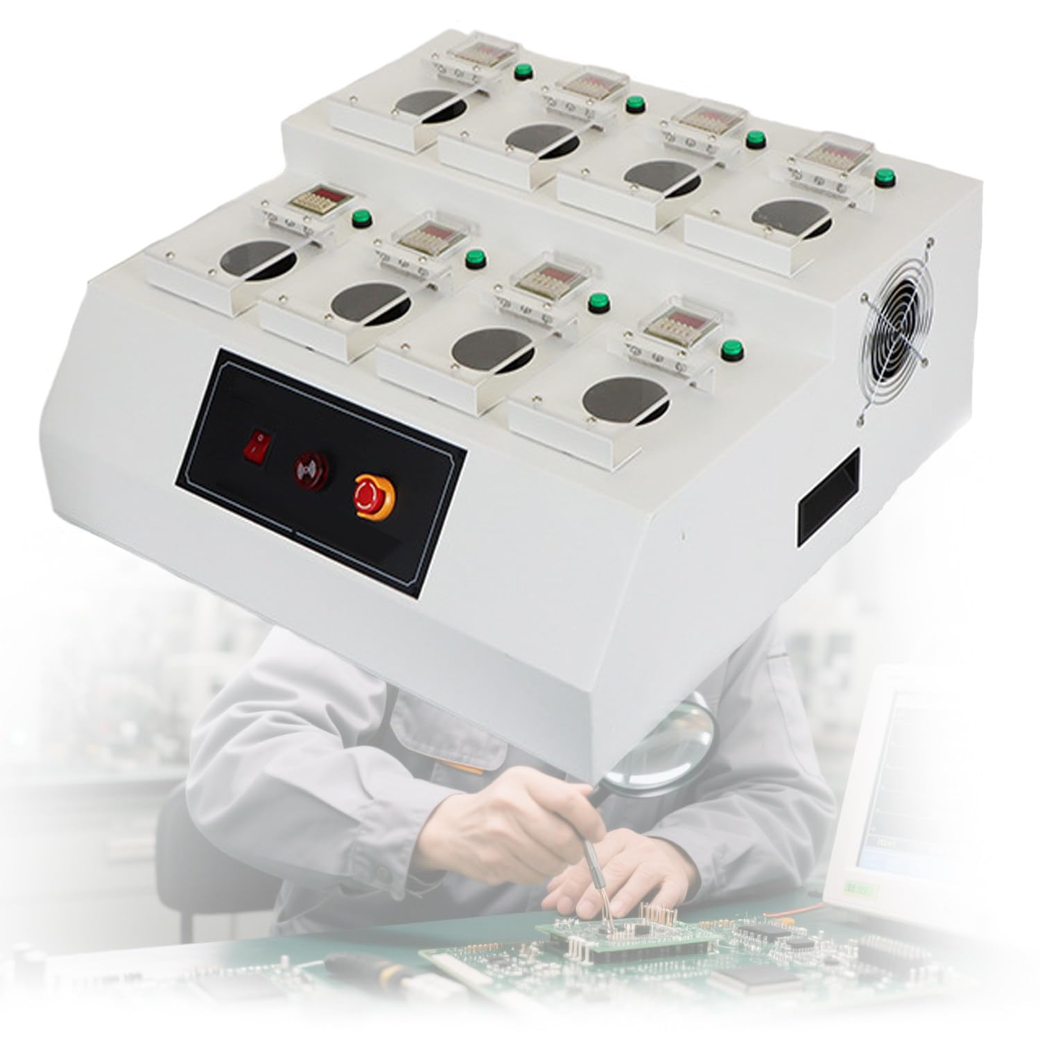 Soluzione Completa per Il Riscaldamento Pasta Saldante in Elettronica,Ideale per SMT,Automazione Industriale E Apparecchiature di Comunicazione,8holes