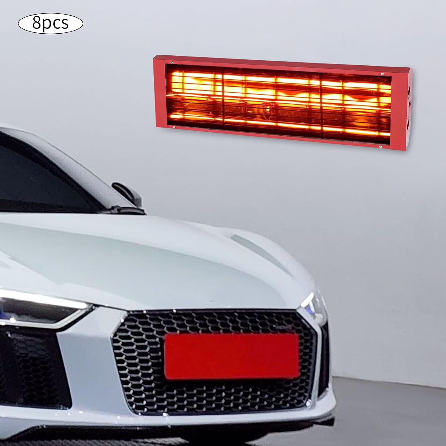 8PCS Baking Infrared Paint Curing Lamp, 2000W Baking Infrared Paint Curing Lamps for Automotive Paint Spray Booths, Furniture Baking Paint