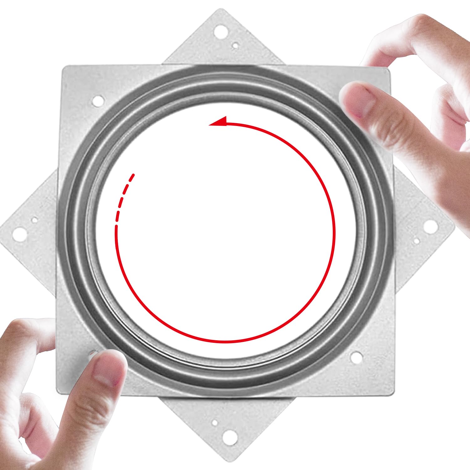 Paquete de 5 placas giratorias cuadradas de 500 libras de capacidad de 6 pulgadas, placa giratoria Lazy Susan de 6 pulgadas, rodamientos de placa cuadrada para bandejas de servir, silla de 360° 4