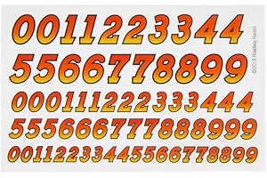 Eye-Catching Red & Orange Dry Transfer Decals for Pinewood Derby Racers - 70 Unique Pieces