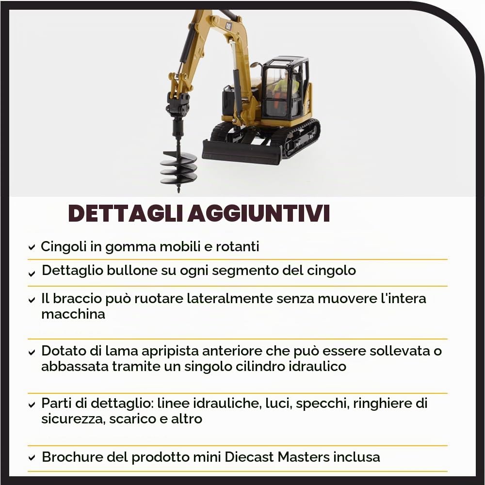 Diecast Masters 85596 - Mini escavatore idraulico Cat 308 CR Next Generation, scala 1:50, da 14 anni, in scatola di latta, adatto ai collezionisti