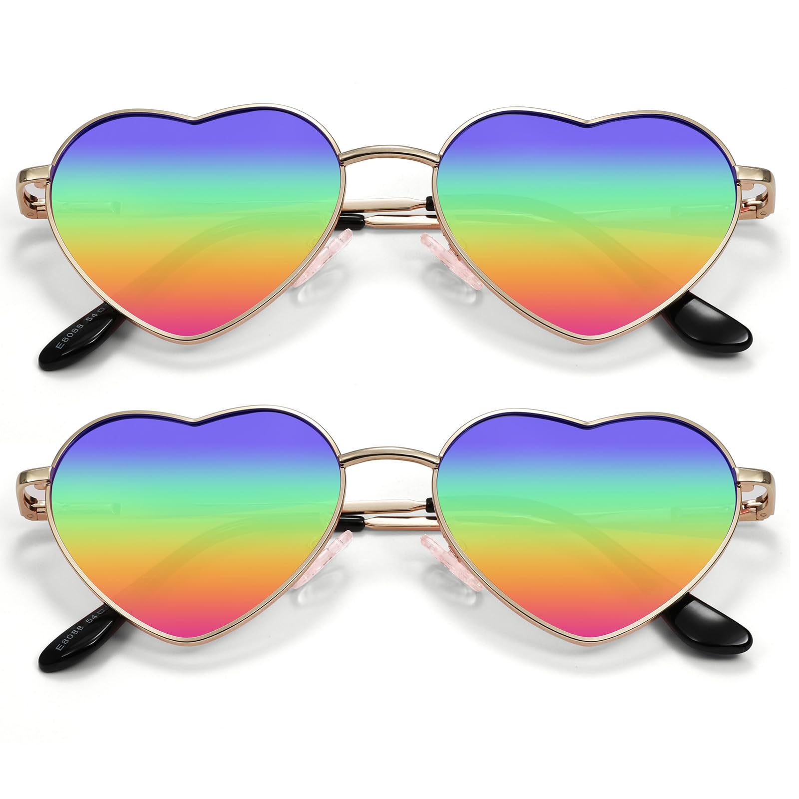 Eiuizah Polarized Heart Sunglasses for Women Men - Cute Trendy Sun Glasses Metal Frame UV400 Protection Lens