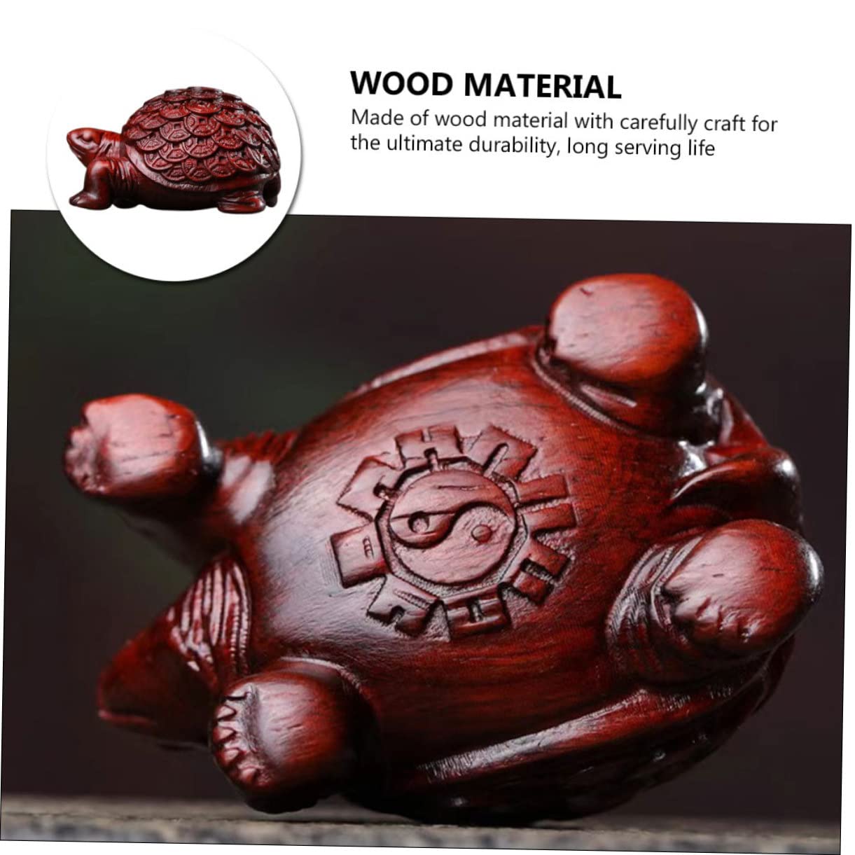 Amazon.co.jp: Luxshiny ローズウッド木製亀彫刻像 幅広い装飾対応の