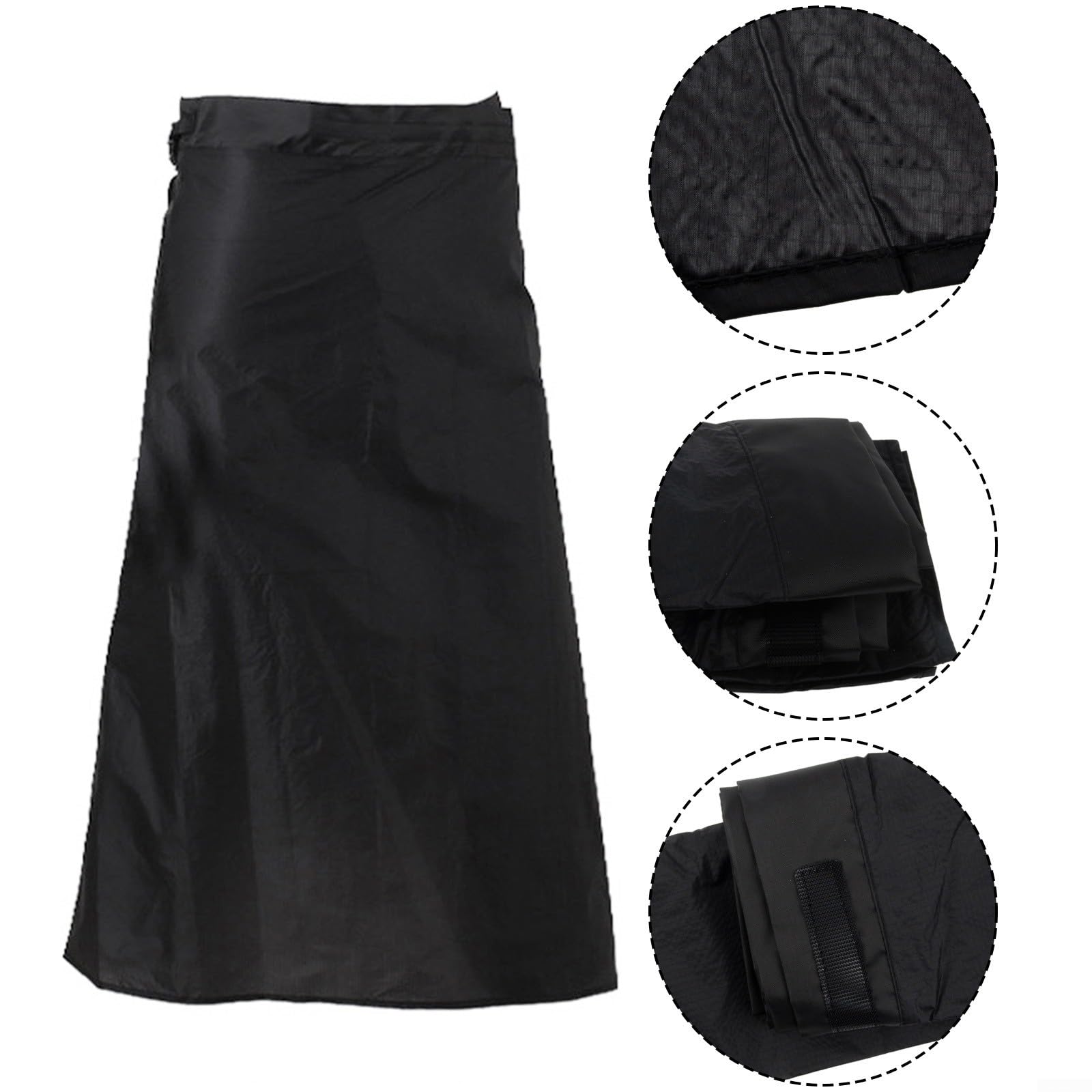Jupe de pluie en nylon ultra légère et imperméable avec pochette de rangement - Tour de taille de 60 à 99,8 cm - Pour cyclisme, camping, randonnée, tapis de sol ou housse de pluie