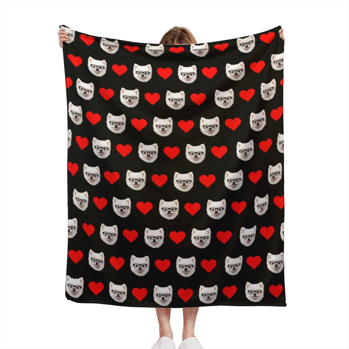 Personalized Blankets for Men and Women - Personalized Bed Blanket Add Your Text, Logo Or Photo - Design Your Blanket for Family, Kids, Pets and Friends Blanket 30x40