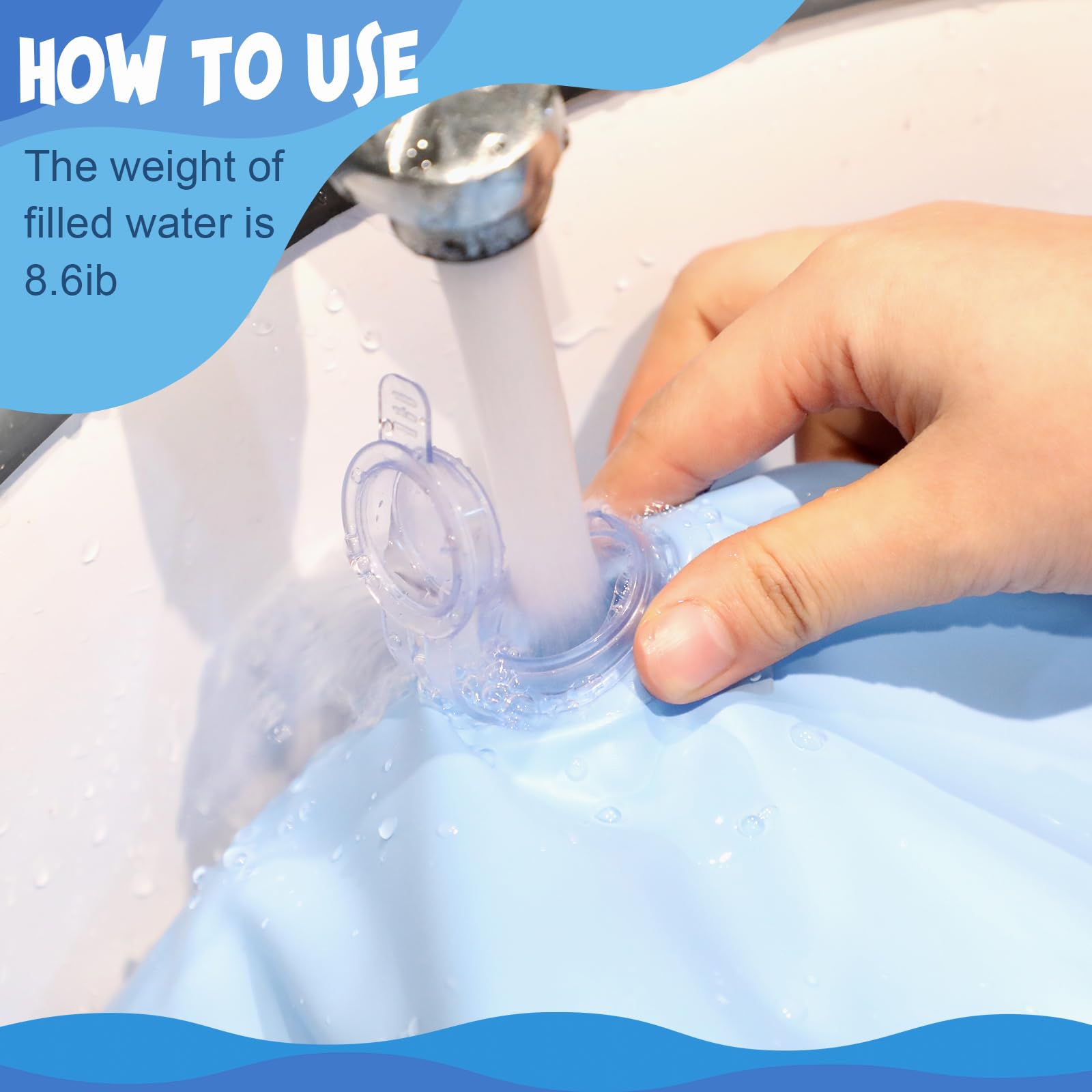 8 Stück Pool-Wasserbeutel – Stabile PVC-Wandtaschen Zur Poolabdeckung, 29,5x29,5 Cm – Für Winter & Sommer