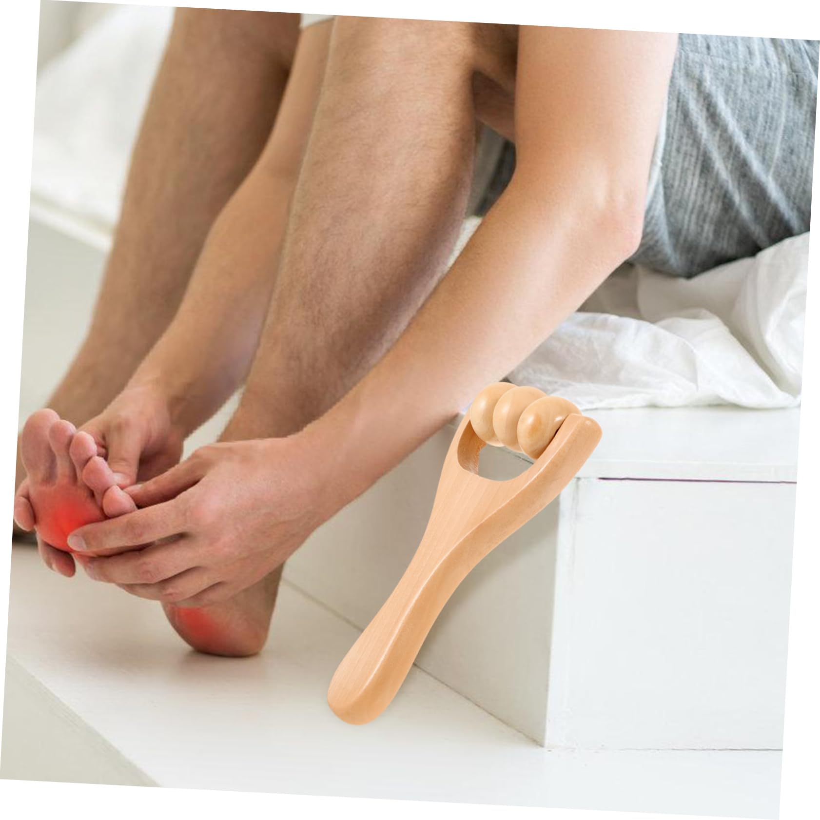 KOMBIUDA Holz Massageroller 3 Stück für Fuß und Rücken Tragbares Manuelles Massagegerät zur Muskellockerung und Triggerpunktmassage für Hause