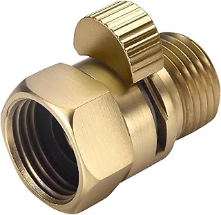 Gold Showe Flow Control Valve, 1/2" NPT Shower Head with Shut Off Valve, Brass Shut Off Valve for Handheld Shower, Water Pressure Regulator Replacement