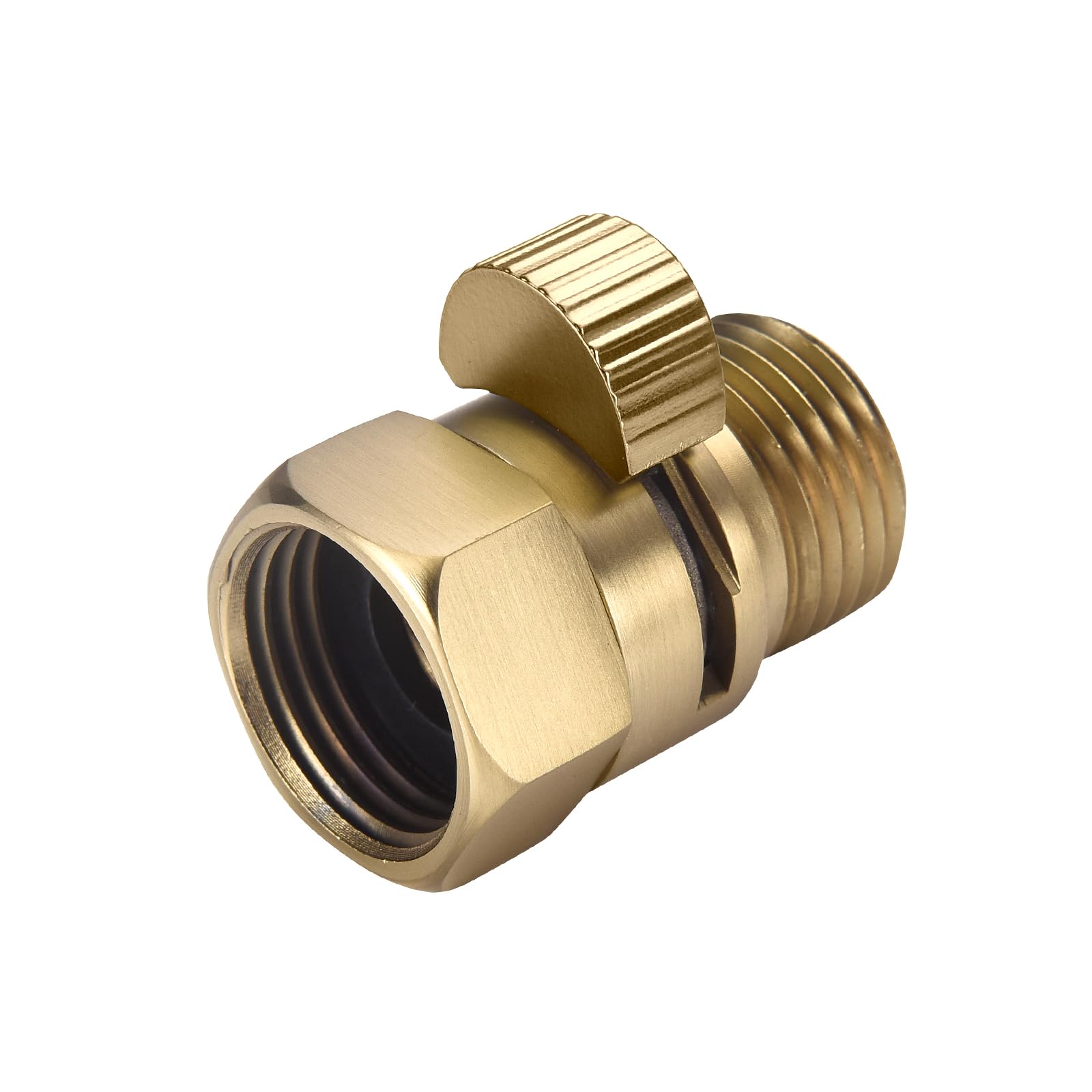 Brass Water Flow Control Valve,Shut Off Valve For Handheld Shower Bidet Spray Head,Shower Head Flow Control Valve,Water Pressure Regulator, Shower Flow Restrictor Replacement,Brhed Nickel