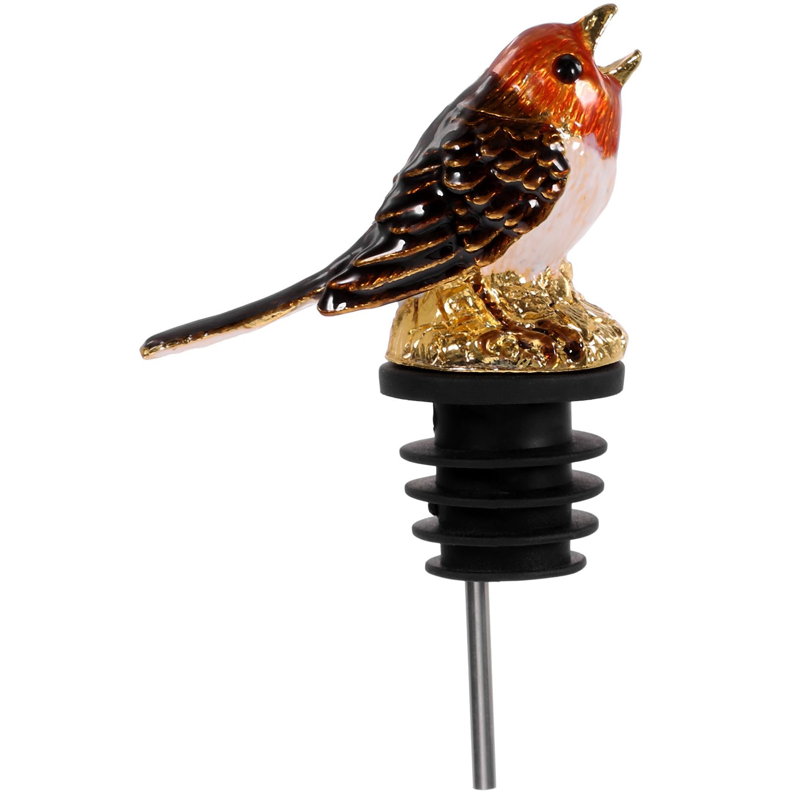 Vertedor de pájaro en aleación de zinc de diseño elegante para botellas