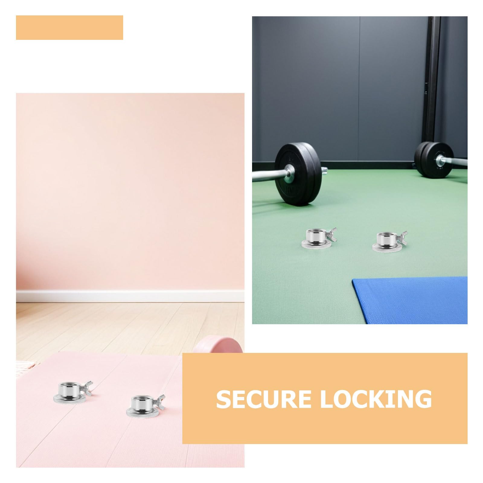ifundom 4 Abrazaderas para Mancuernas con Cierre Giratorio, Antiaflojamiento, Accesorios para Barra, Tuercas de Fijación de Tornillos para Pesas Ajustables, Entrenamiento de Fuerza de 28 Mm.