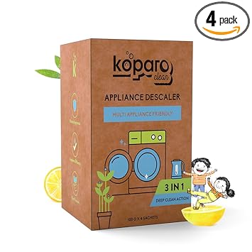 Koparo Multi-Use Appliance Descaler | Pack of 4-100g each | Suitable for Top Load & Front Load | Removes Limescale & Odour | - image, photos