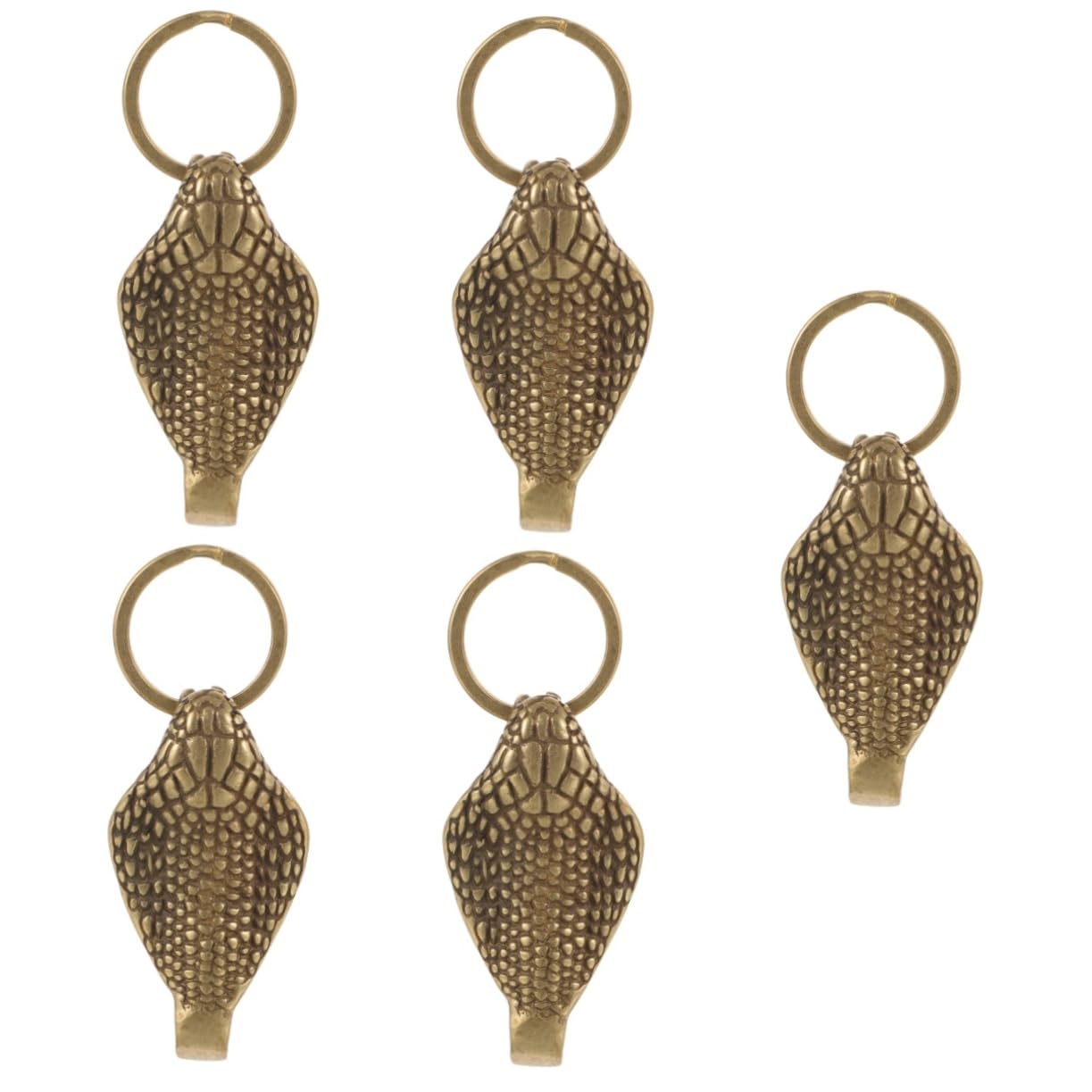 Llavero con Forma de Serpiente de Cobre, Colgante con Gancho para Llave, Llavero Antiguo, Llavero con Gancho, Llavero Retro (como se Muestra x 5 Piezas, 5 x 2,3 cm)