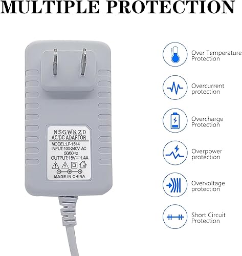 Miniatura 5 de Cable de alimentación blanco de 21 W para Echo Show 5 3 generación 2023, Echo Show 1 generación, Echo 12 generación, cargador adaptador de corriente