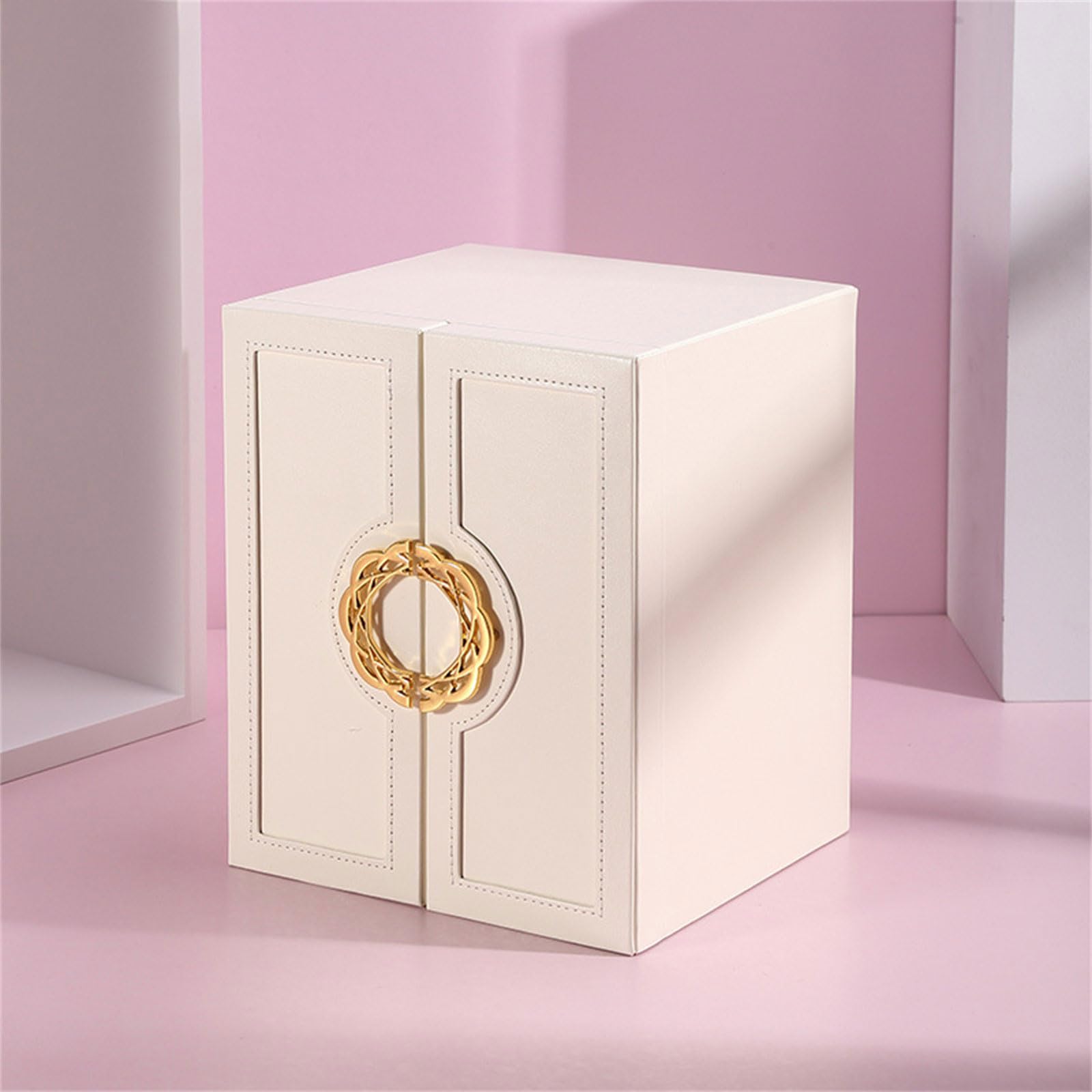 PANGBOER Joyero de piel sintética, elegante organizador de accesorios con múltiples compartimentos, terciopelo forrado, caja de almacenamiento de joyas, solución de organización de joyas
