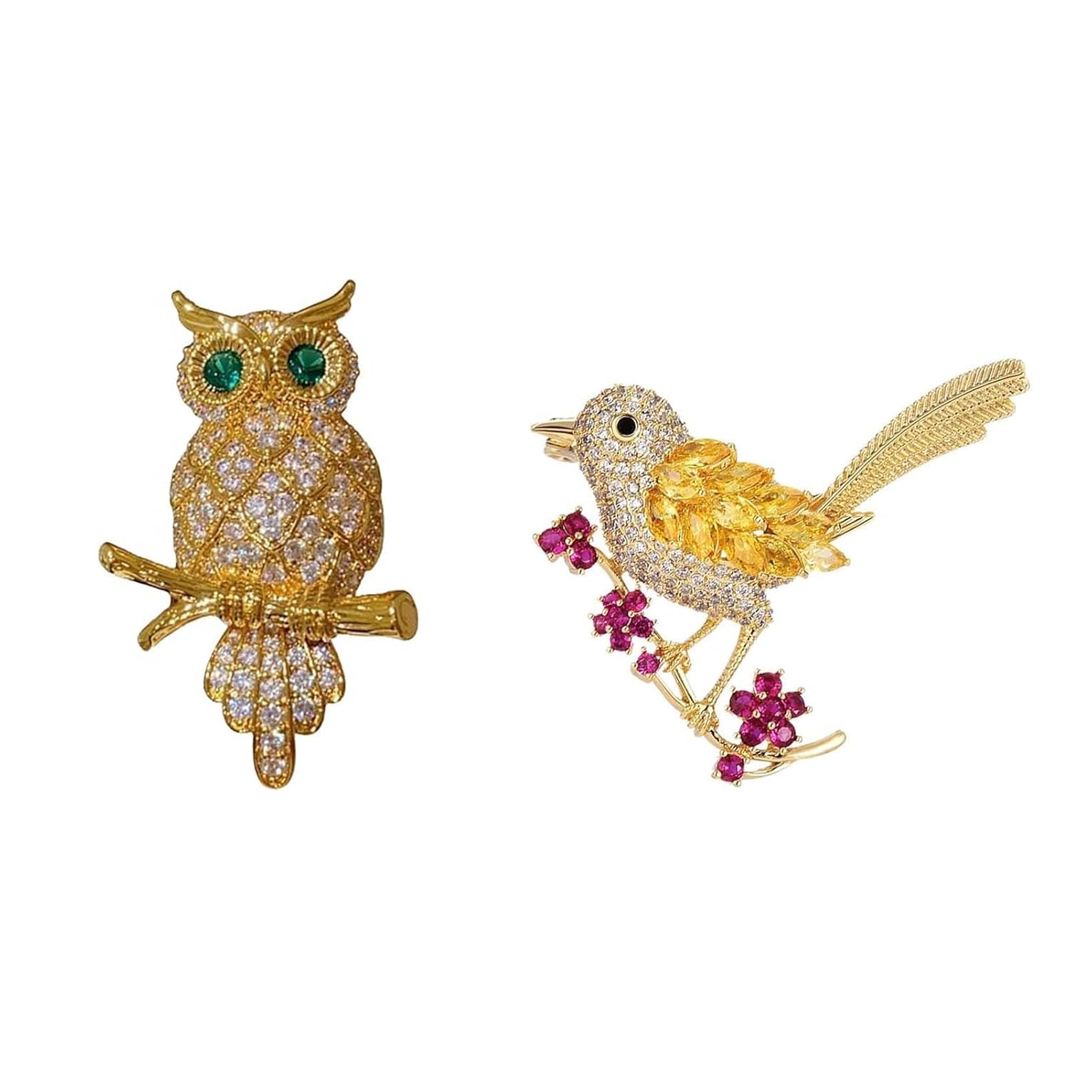 2PCS Brooch for Women, Saree Pin for Women, Magpie and Owl Brooch Set, Alloy Fashion Accessories for Saree, and Casual Attire 2PCS Brooch for Women, Saree Pin for Women, Magpie and Owl Brooch Set, Alloy Fashion Accessories for Saree, and Casual Attire