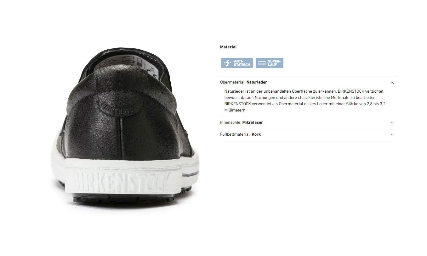 Birkenstock Zapatos de Seguridad de Cuero QO400 Antiestático