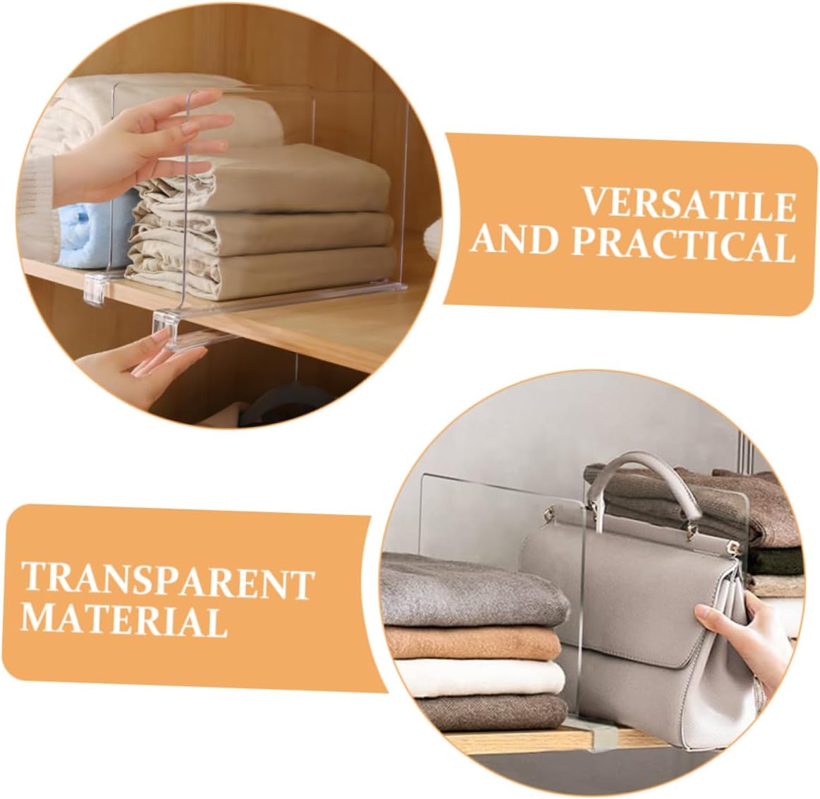 6pcs Shelf Dividers for Closet Organization Storage Dividers for Handbags Files More Versatile Closet Organizer for Neat Home Spaces