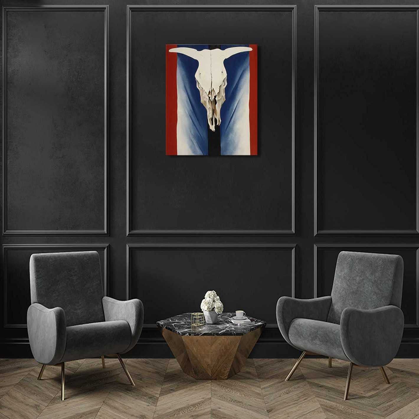 牛の頭蓋骨 壁掛け 置物 本物 ジョージア・オキーフ ジョージア