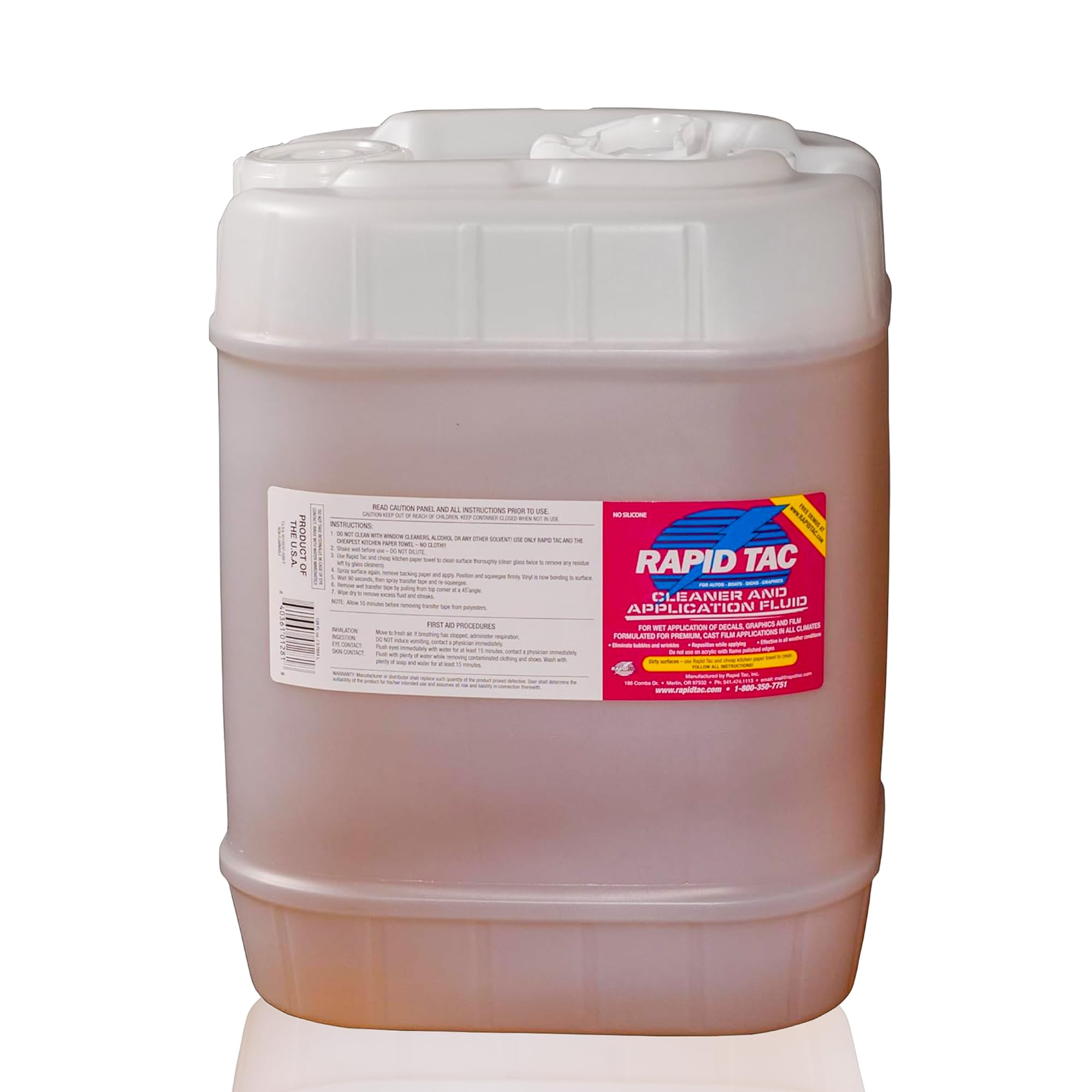 Application Fluid 640 oz (5 Gallon) | Aids in Bubble-Free Application | Re-Positionable Formula | Bonds in as Little as 90 Seconds | Use for Vinyl Wraps, Decals, and Stickers